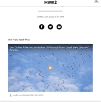 Franz Josef Wetz über Rilkes Duineser Elegien auf SWR2  Franz Josef Wetz über Rilkes Duineser Elegien auf SWR2