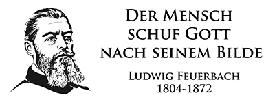 Aufkleber: Feuerbach / Der Mensch schuf Gott