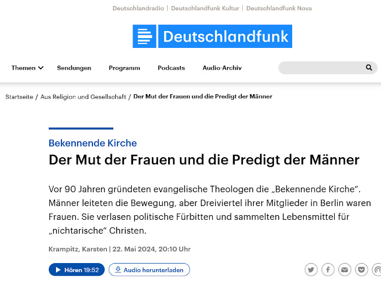 Radio-Feature zur Bekennenden Kirche von Karsten Krampitz