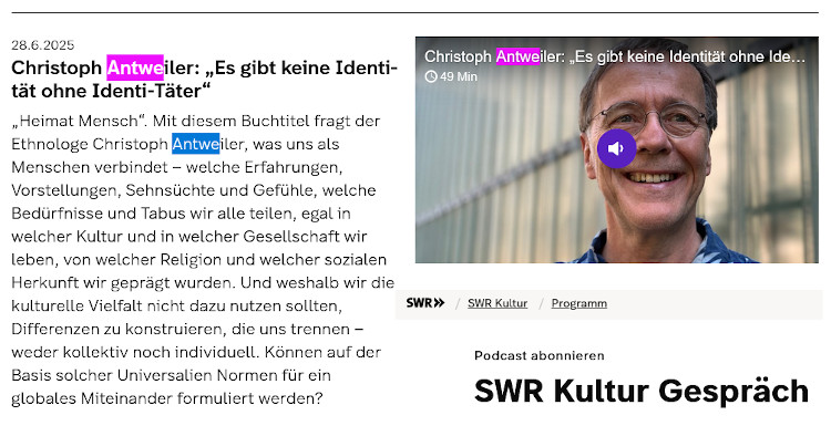 Christoph Antweiler im Gespräch